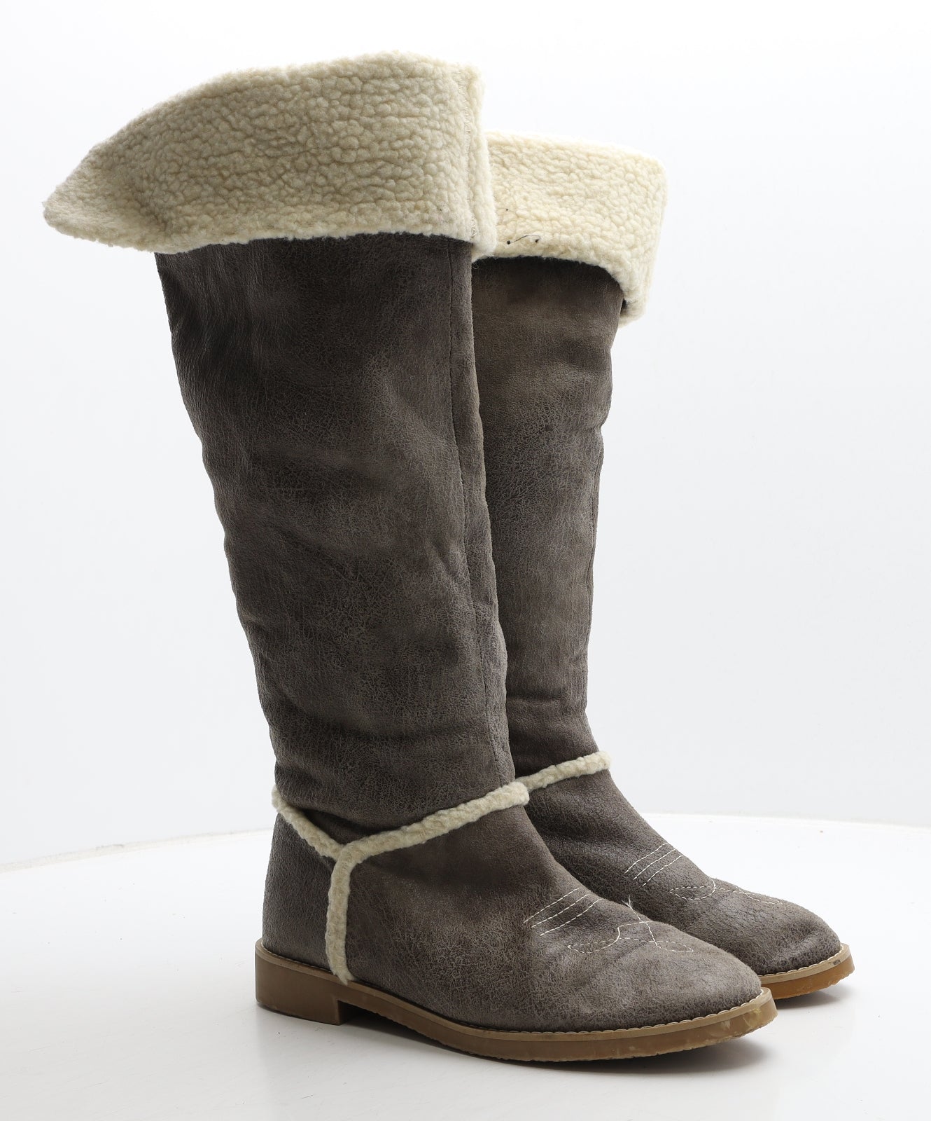 H&M Womens Brown Suede Slip On Boot UK 6 39