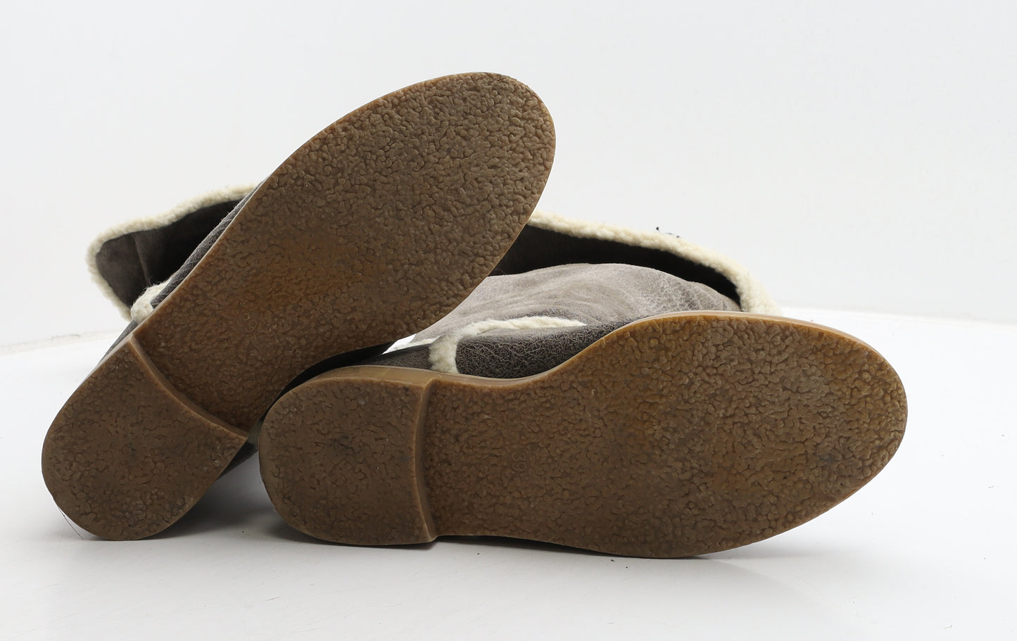 H&M Womens Brown Suede Slip On Boot UK 6 39