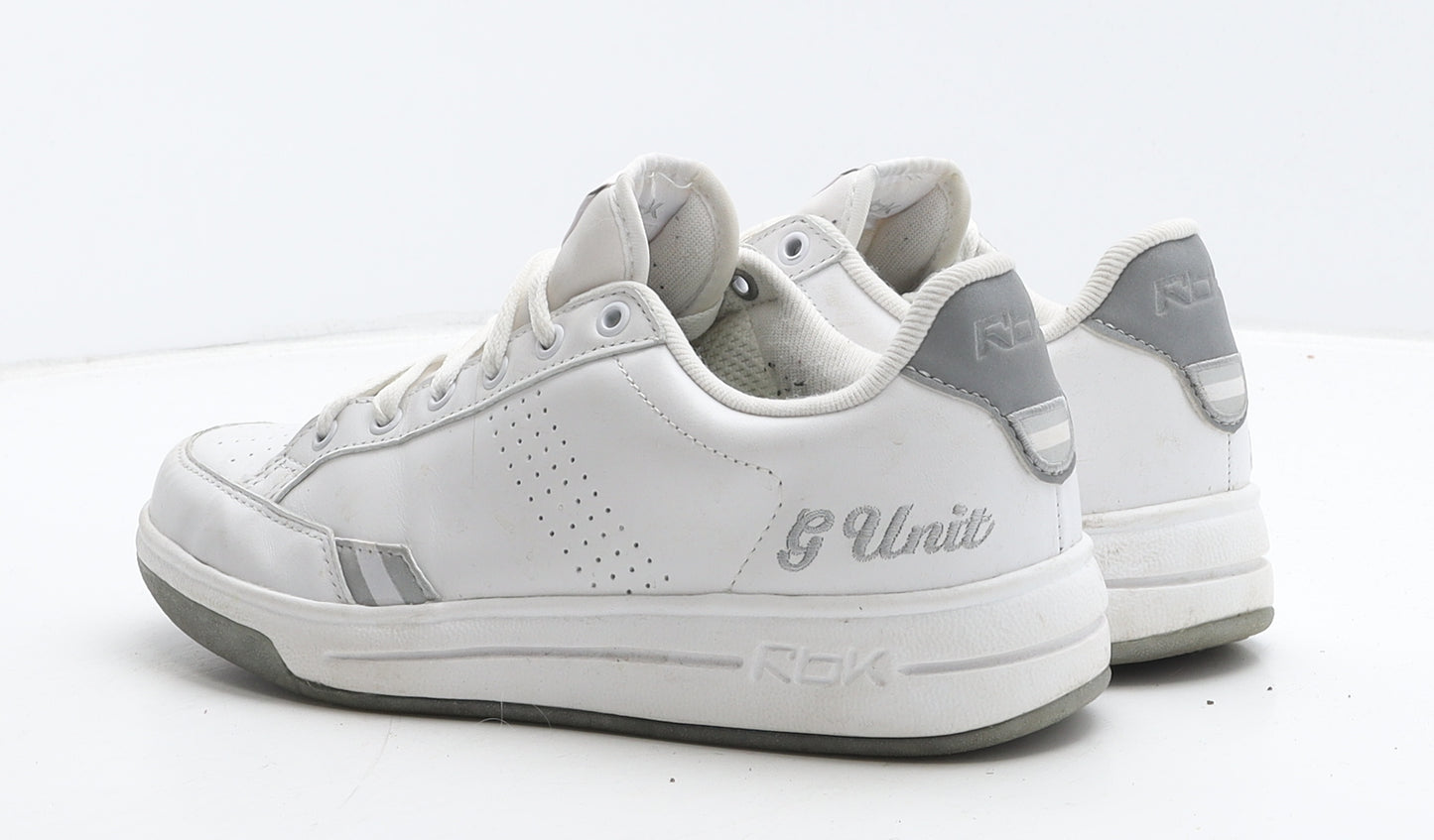 ROK Girls White Leather Trainer UK 4.5 37.5 - G Unit