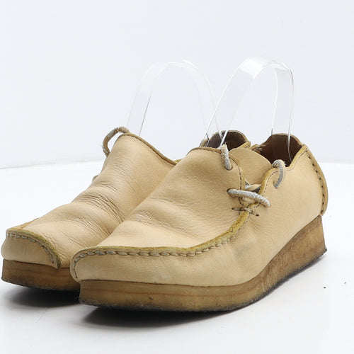 Clarks Womens Beige Leather Moccasin Casual UK 6