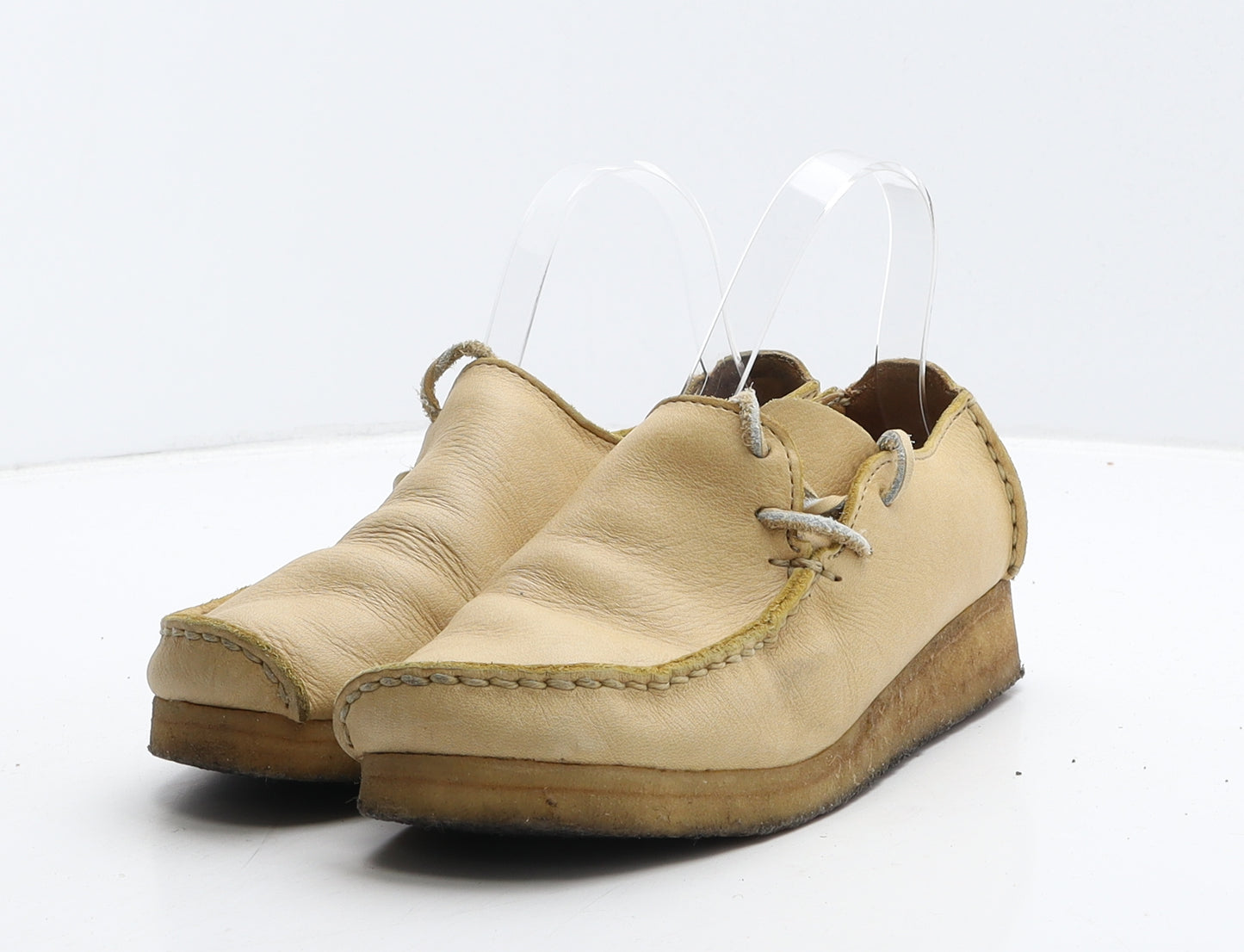 Clarks Womens Beige Leather Moccasin Casual UK 6