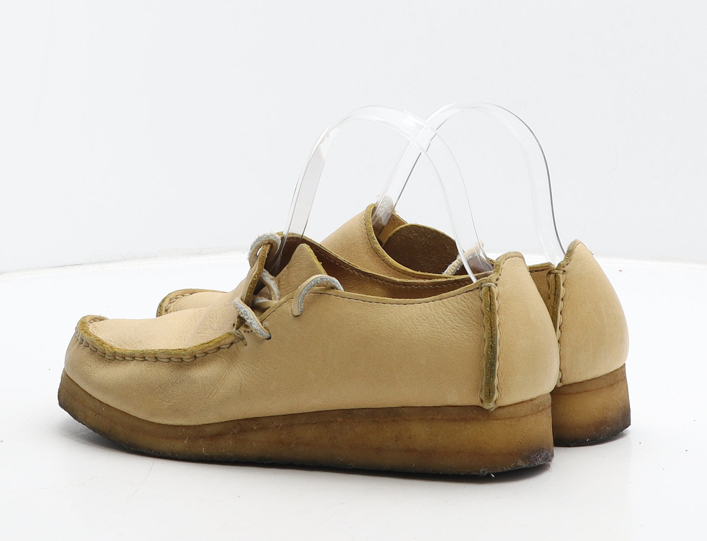 Clarks Womens Beige Leather Moccasin Casual UK 6