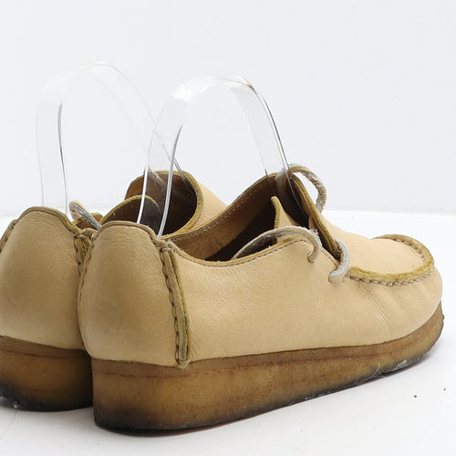 Clarks Womens Beige Leather Moccasin Casual UK 6