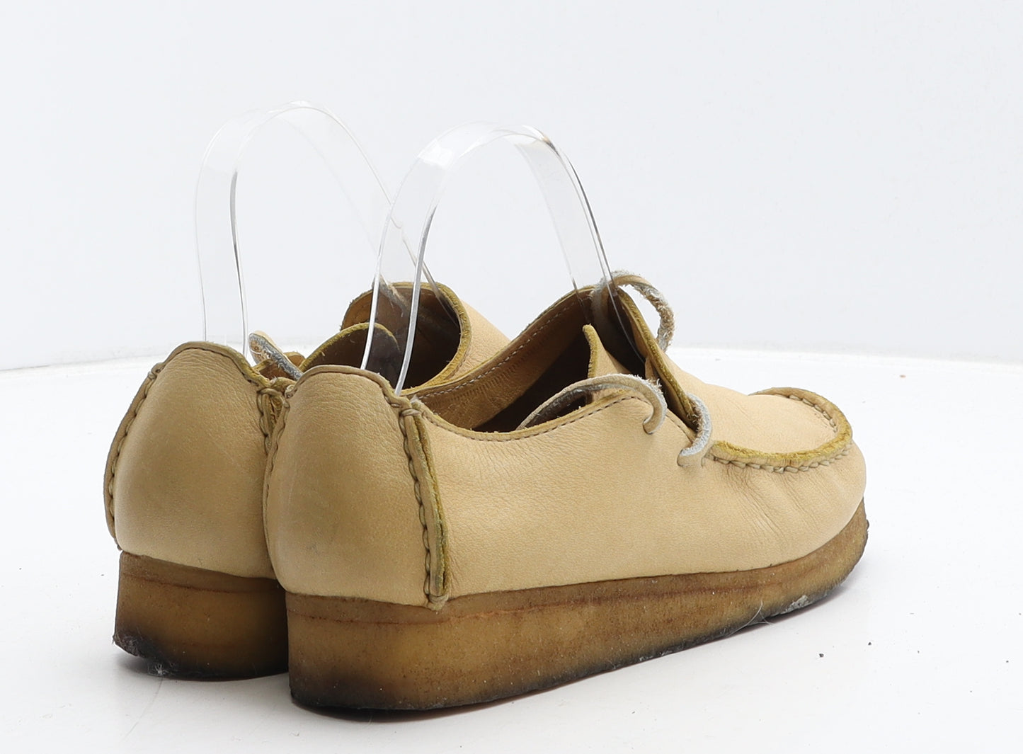 Clarks Womens Beige Leather Moccasin Casual UK 6