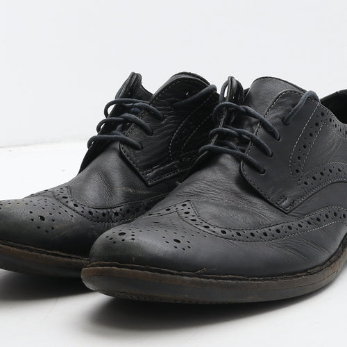 Bostonian Mens Black Leather Brogue Dress UK 8.5 42.5