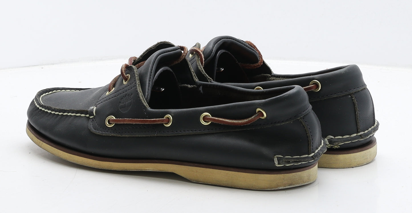 Timberland Mens Blue Leather Boat Shoe Casual UK 11
