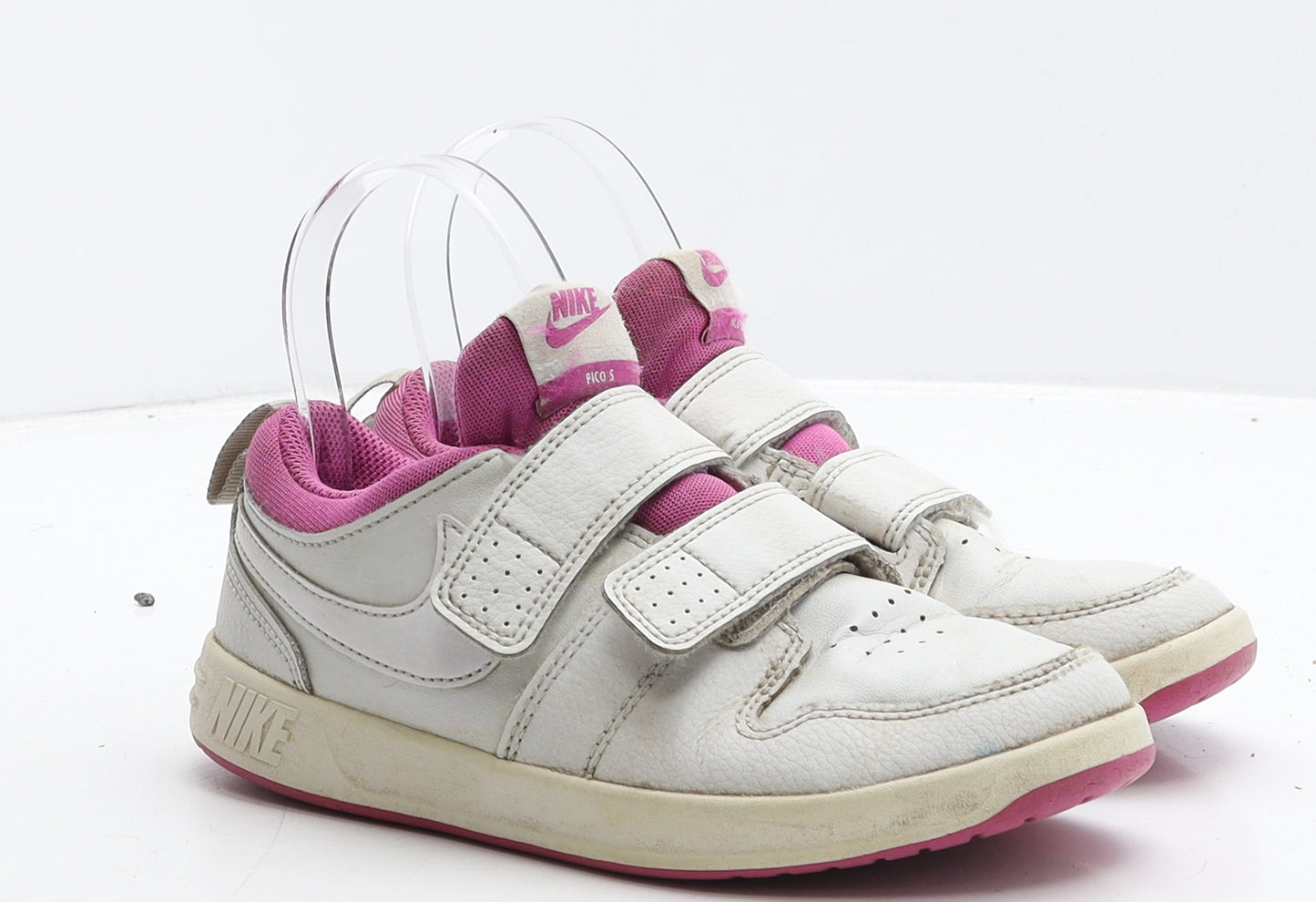 Nike Girls White Leather Trainer UK 1 33