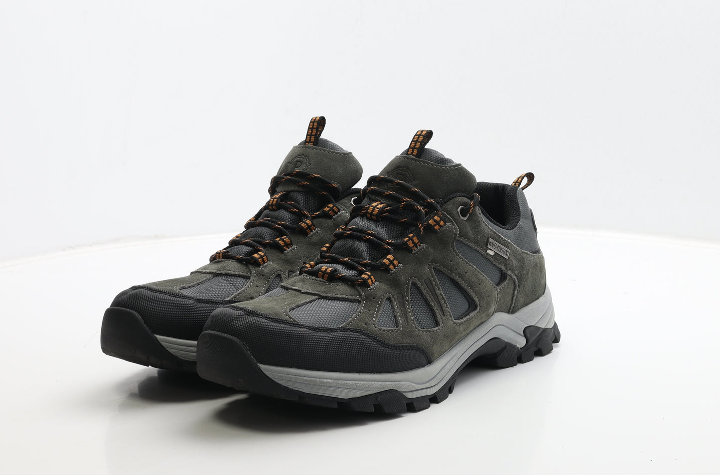 Pavers Mens Grey Leather Trainer UK 10 44 - Walking Trainers Wide Fit