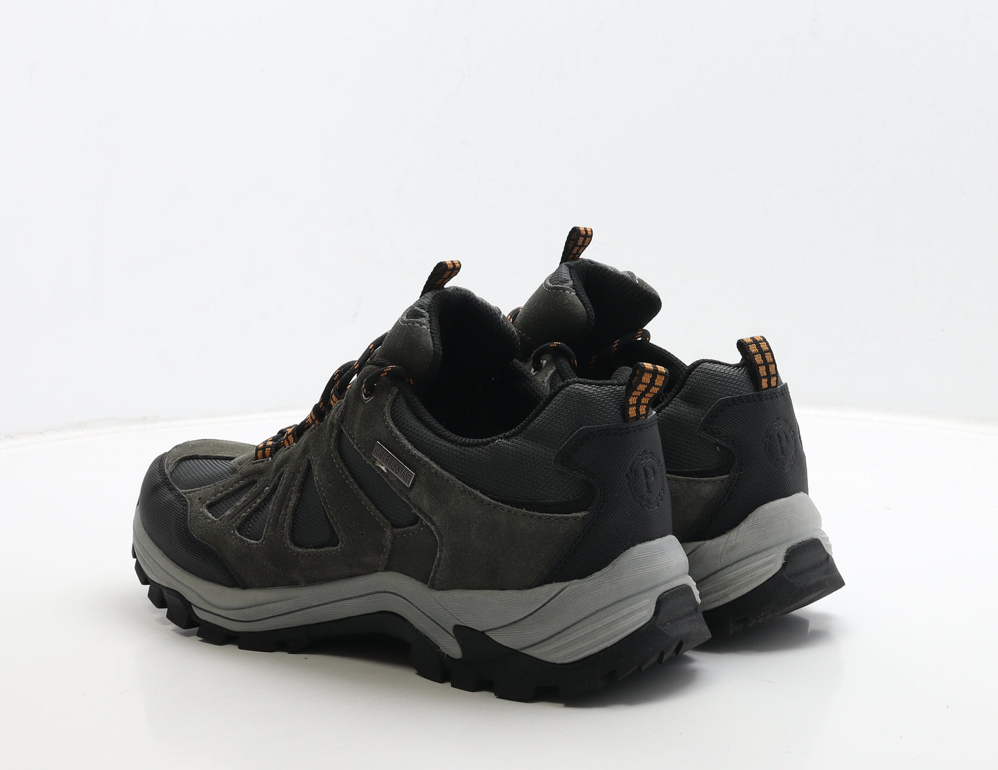 Pavers Mens Grey Leather Trainer UK 10 44 - Walking Trainers Wide Fit