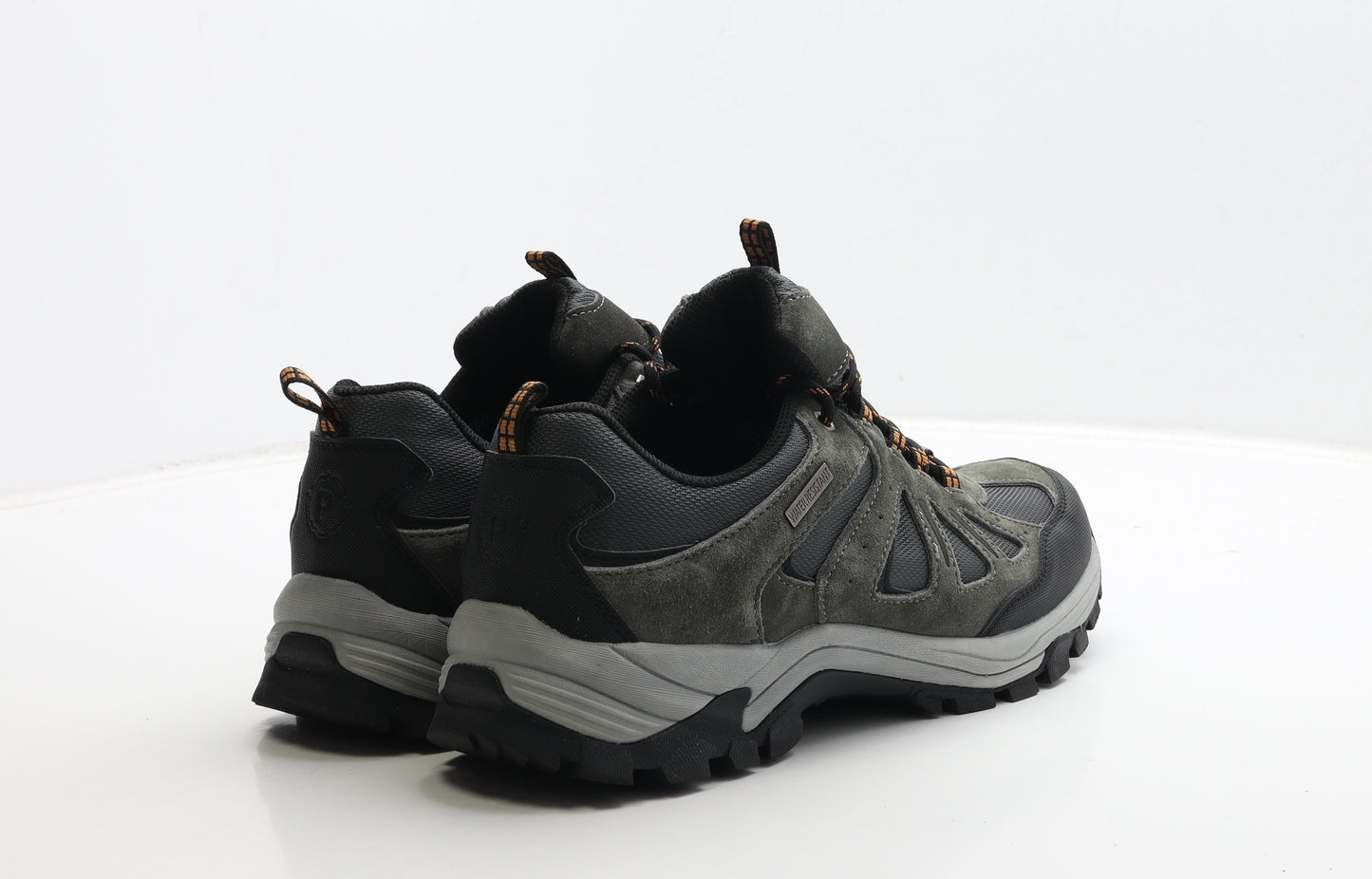 Pavers Mens Grey Leather Trainer UK 10 44 - Walking Trainers Wide Fit