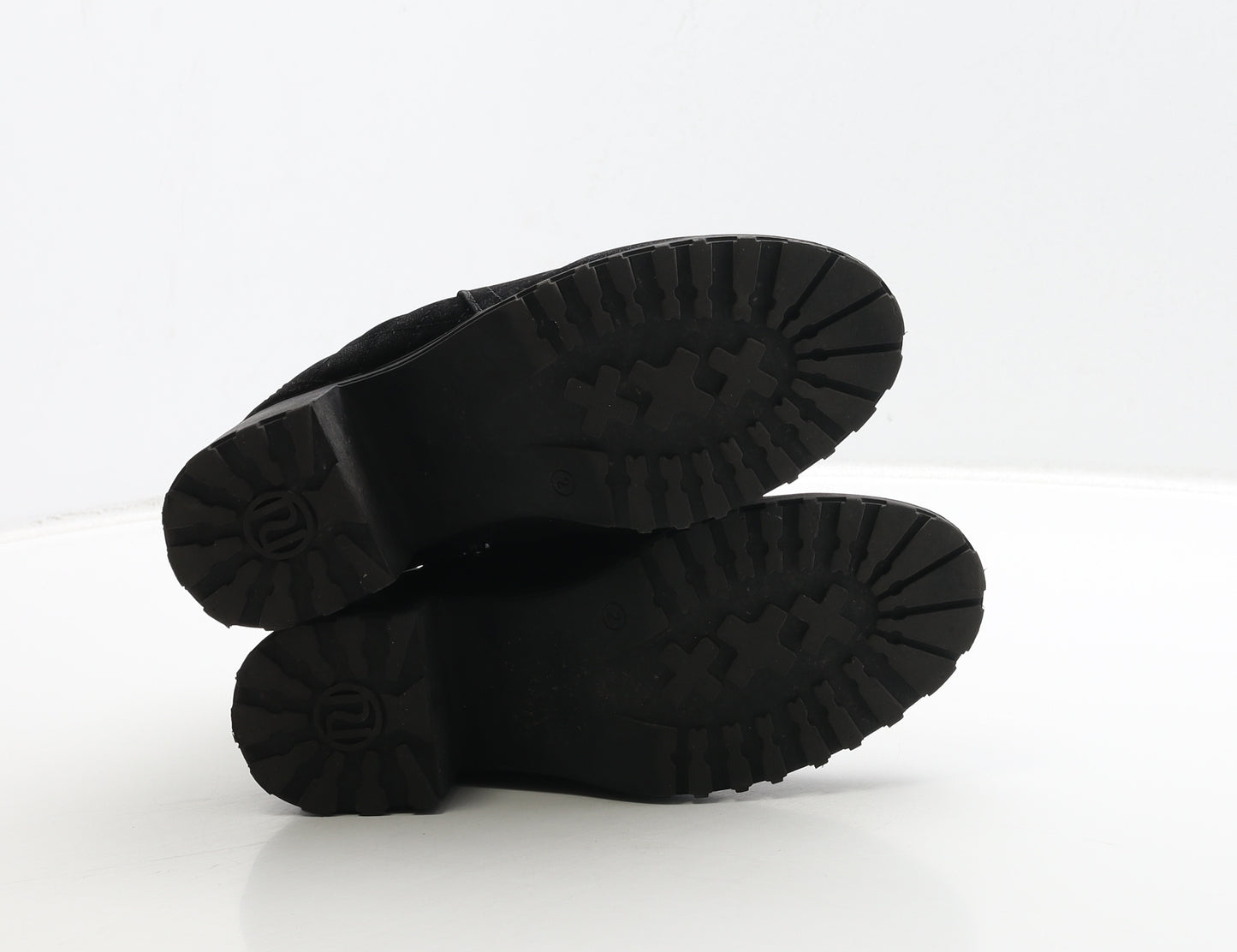 River Island Girls Black Leather Bootie Boot UK 2
