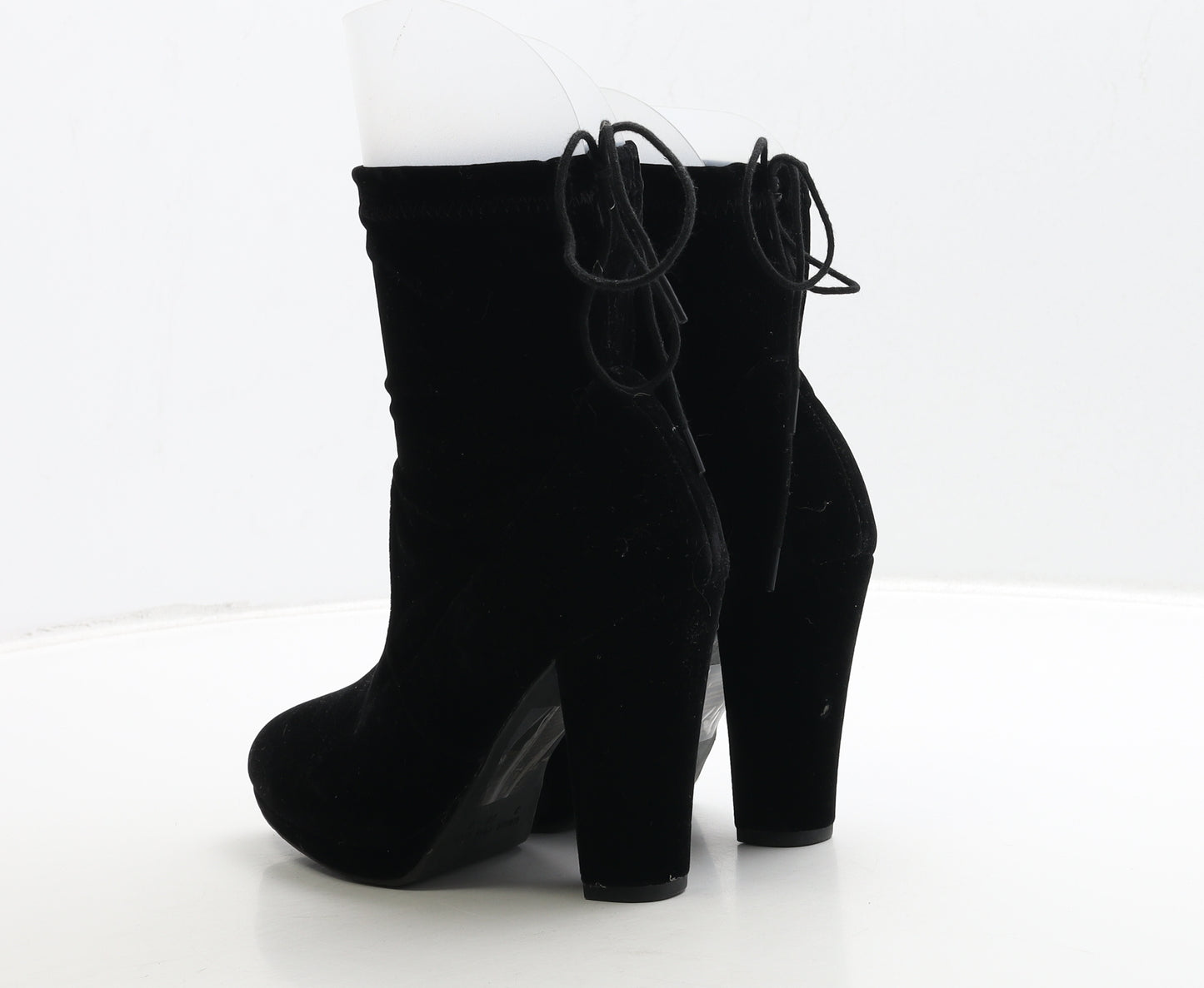 Primark Womens Black Polyester Sock Boot UK 3 36 - Wide Fit