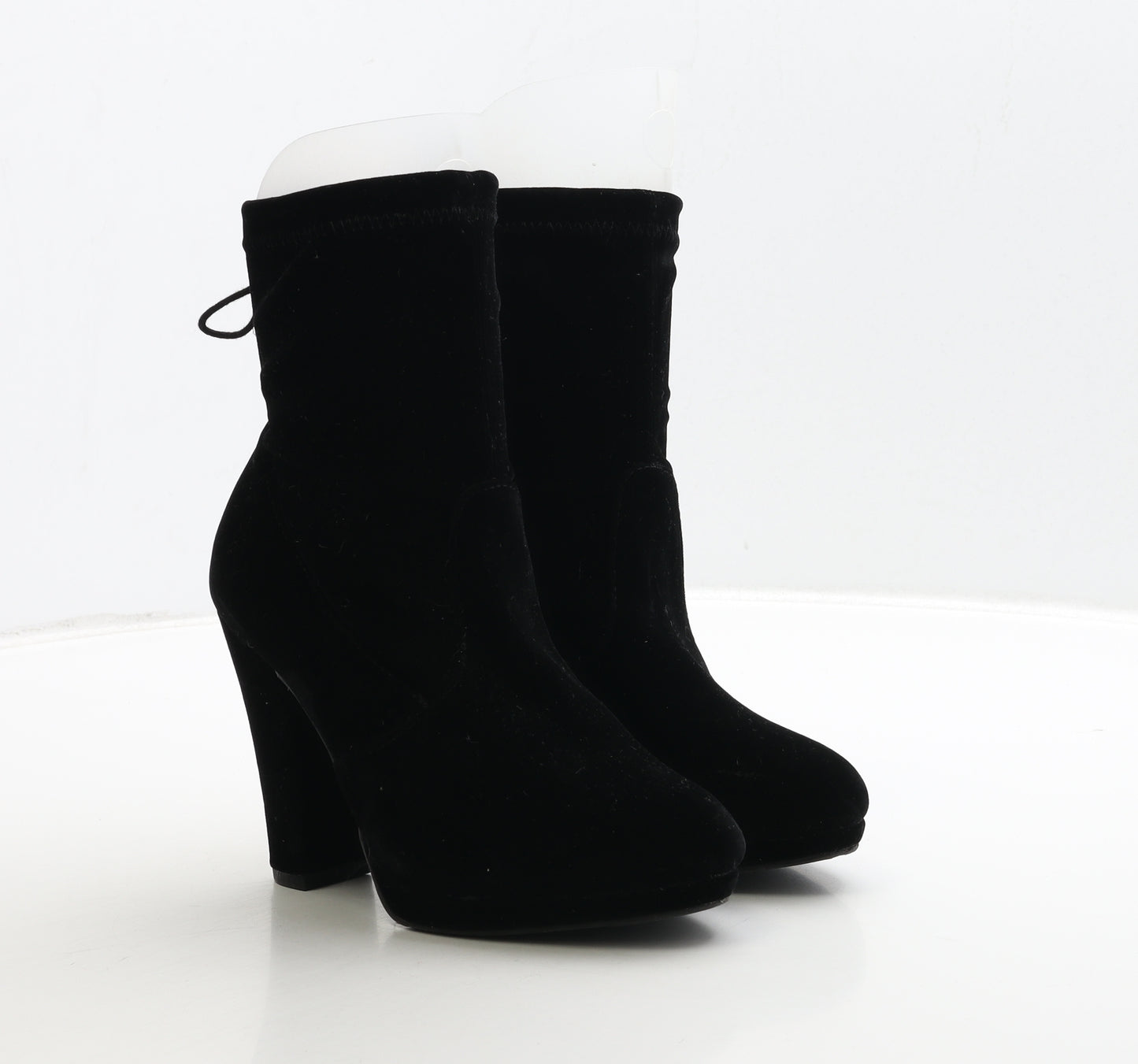 Primark Womens Black Polyester Sock Boot UK 3 36 - Wide Fit