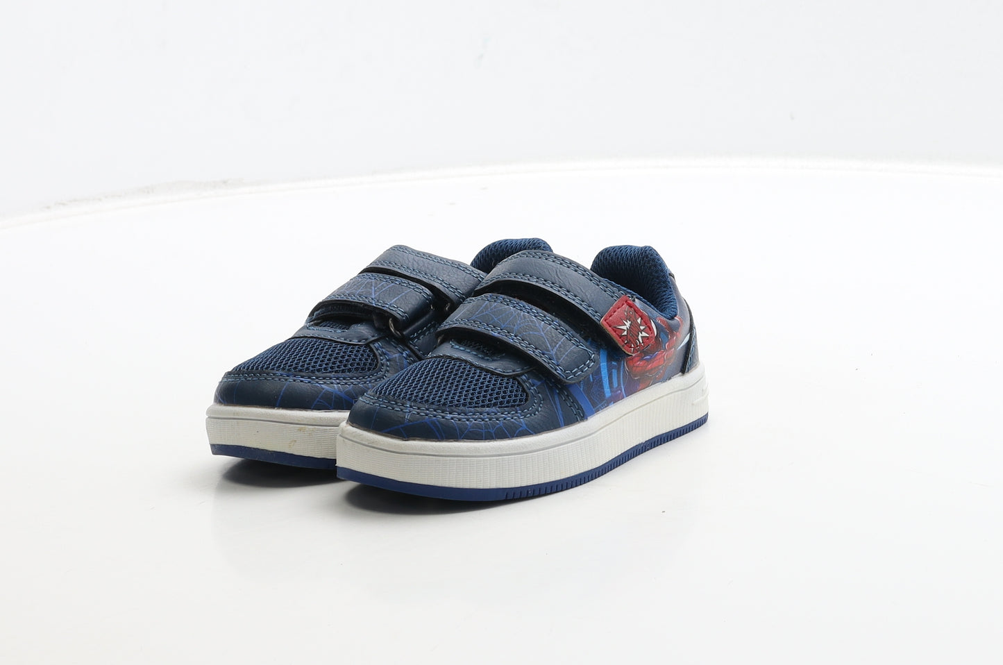 Marvel Boys Blue Leather Trainer UK 5 22 - Spiderman