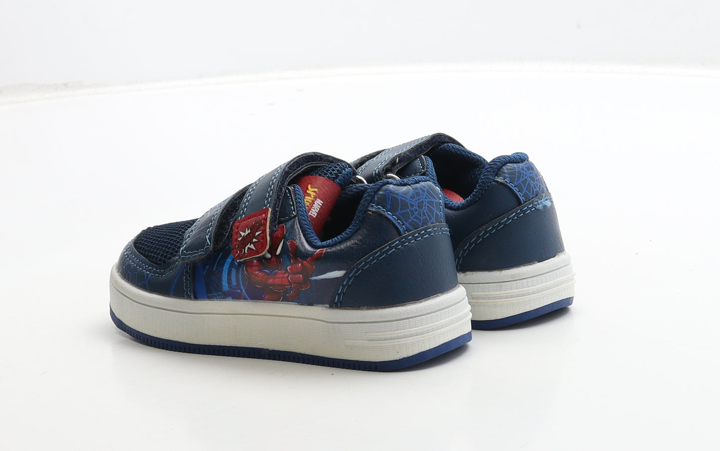 Marvel Boys Blue Leather Trainer UK 5 22 - Spiderman