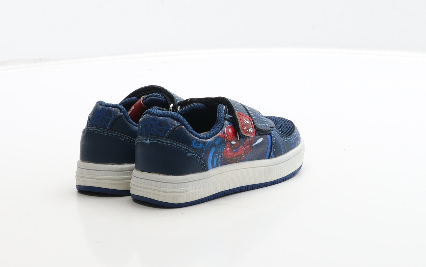 Marvel Boys Blue Leather Trainer UK 5 22 - Spiderman