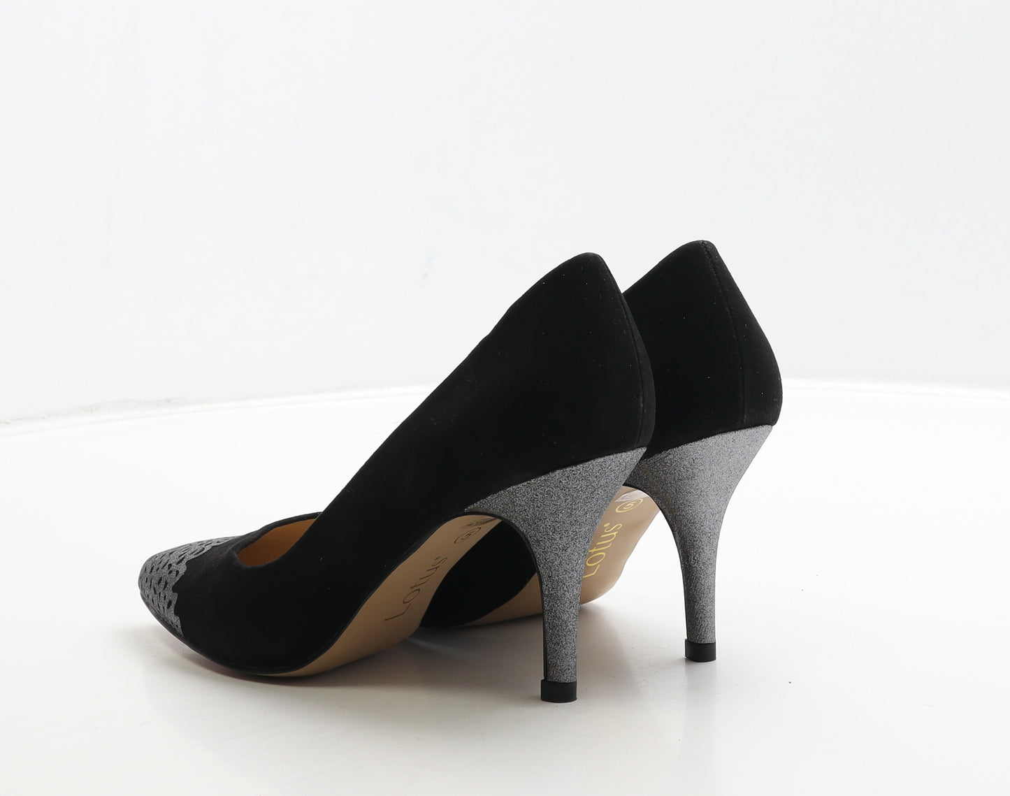 Lotus Womens Black Geometric Suede Court Heel UK 5 38
