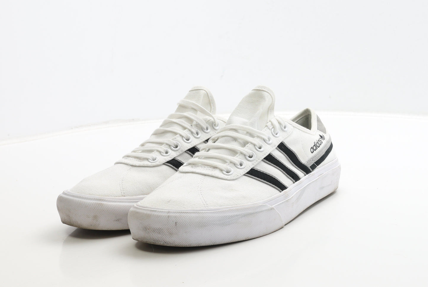 adidas Mens White Striped Fabric Trainer UK 9 43.5