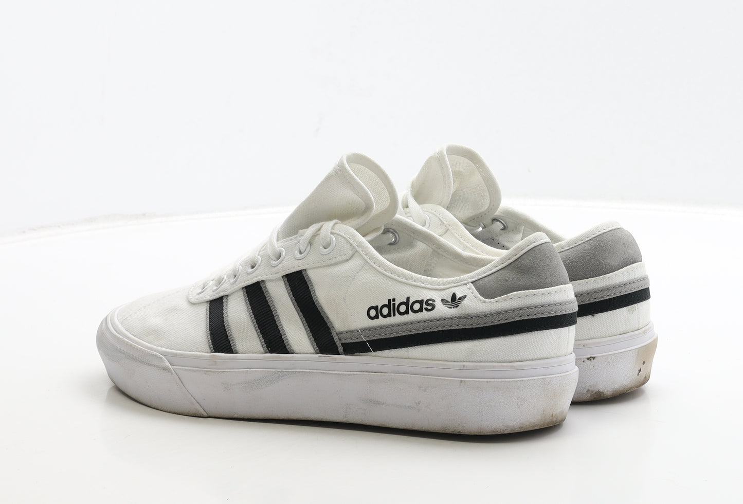 adidas Mens White Striped Fabric Trainer UK 9 43.5