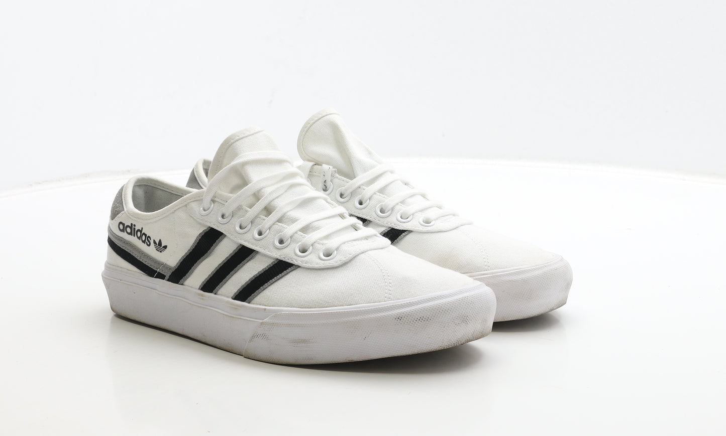 adidas Mens White Striped Fabric Trainer UK 9 43.5