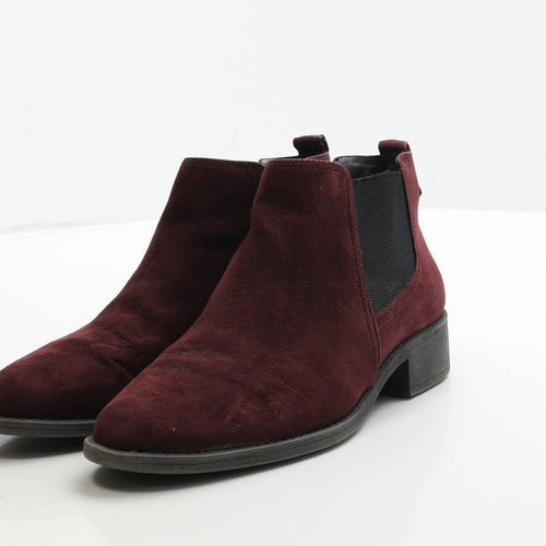 Marks and Spencer Womens Red Suede Chelsea Boot UK 5 38