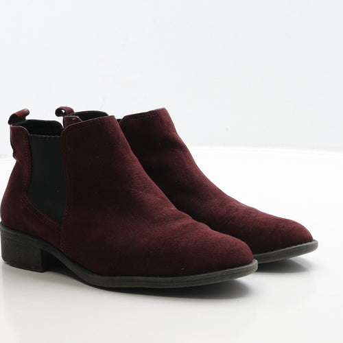 Marks and Spencer Womens Red Suede Chelsea Boot UK 5 38