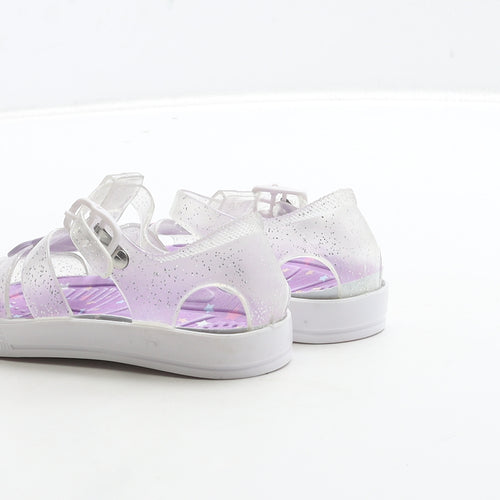 Preworn Girls Clear Rubber Fisherman Sandal UK 6 23 - Unicorn Detail