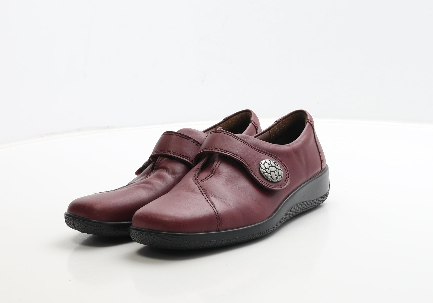 Hotter Womens Red Leather Flat UK 4.5