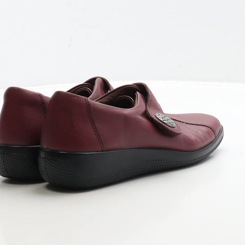 Hotter Womens Red Leather Flat UK 4.5