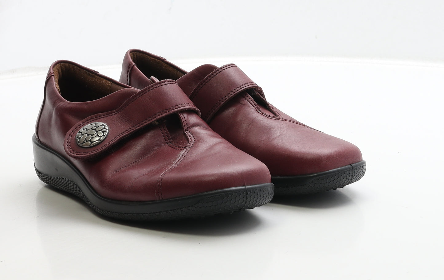 Hotter Womens Red Leather Flat UK 4.5
