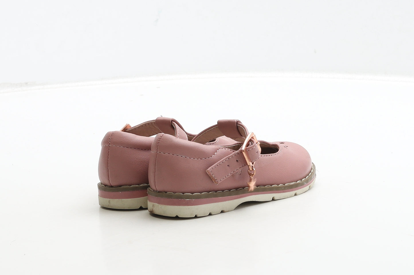 NEXT Girls Pink Leather Mary Jane Flat UK 5 22 - Star Detail
