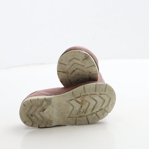 NEXT Girls Pink Leather Mary Jane Flat UK 5 22 - Star Detail