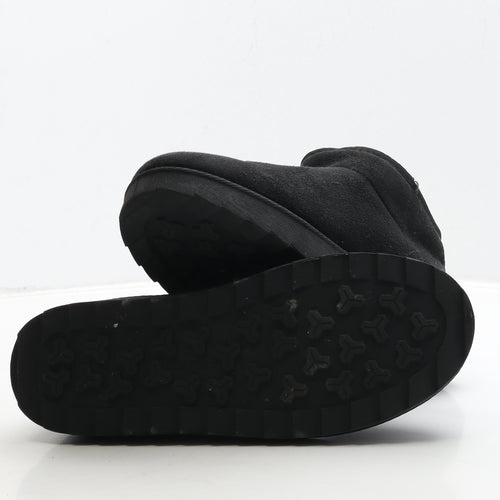 Primark Womens Black Suede Shearling Style Boot UK 7 40