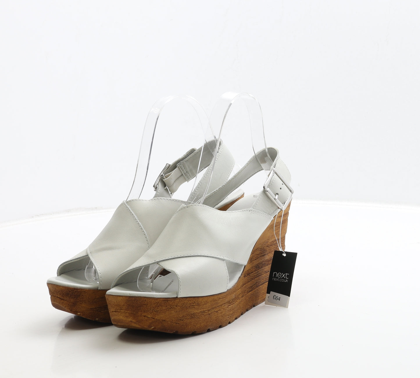 NEXT Womens White Leather Slingback Heel UK 6.5 40