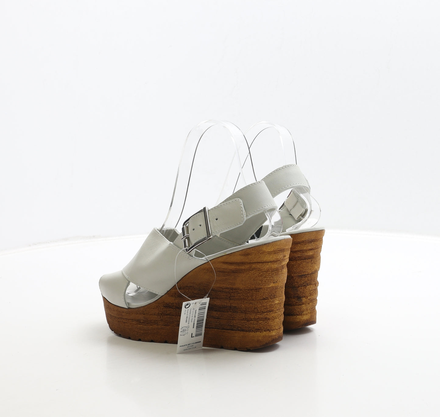 NEXT Womens White Leather Slingback Heel UK 6.5 40