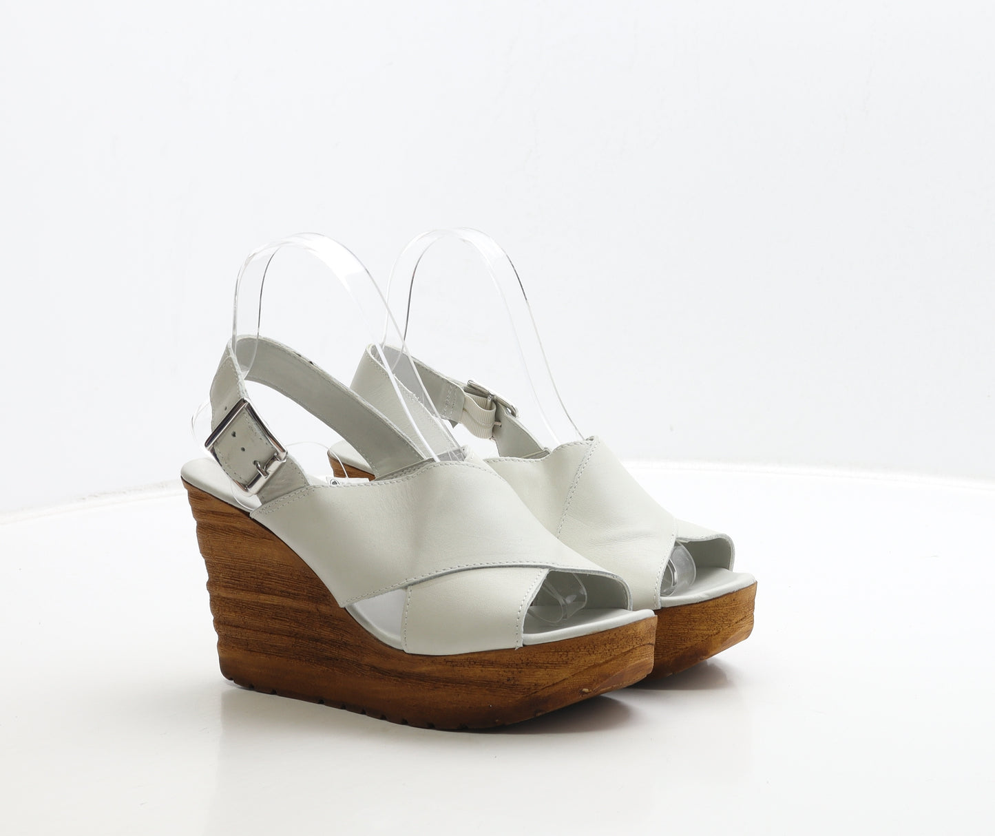 NEXT Womens White Leather Slingback Heel UK 6.5 40