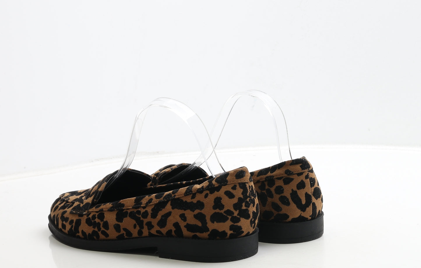 Peacocks Womens Brown Animal Print Suede Loafer Flat UK 7 40