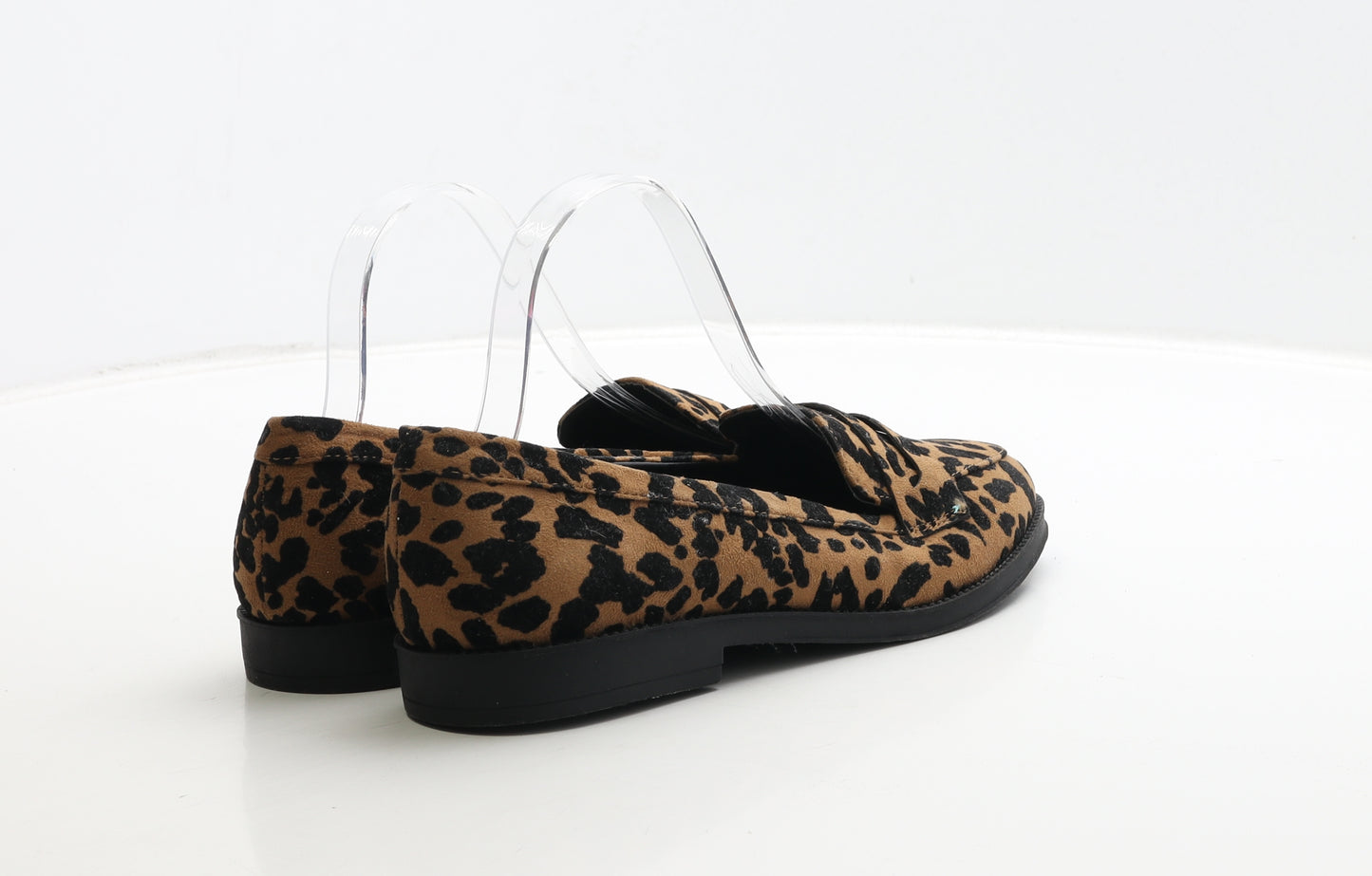 Peacocks Womens Brown Animal Print Suede Loafer Flat UK 7 40