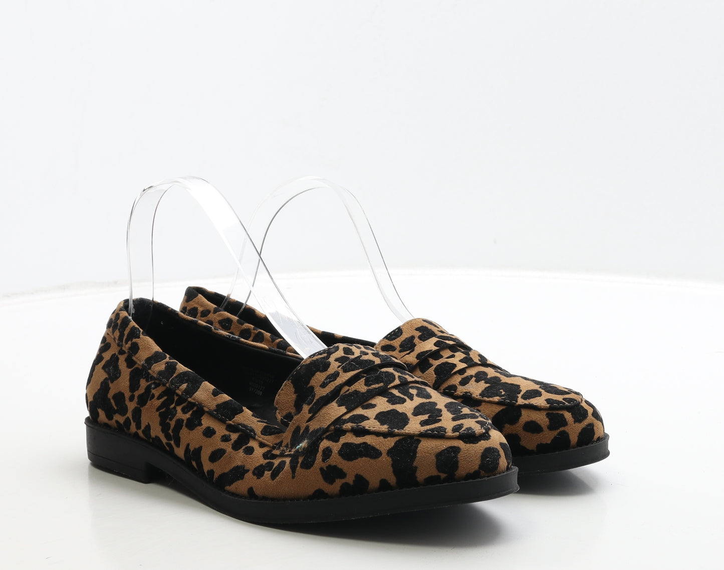 Peacocks Womens Brown Animal Print Suede Loafer Flat UK 7 40