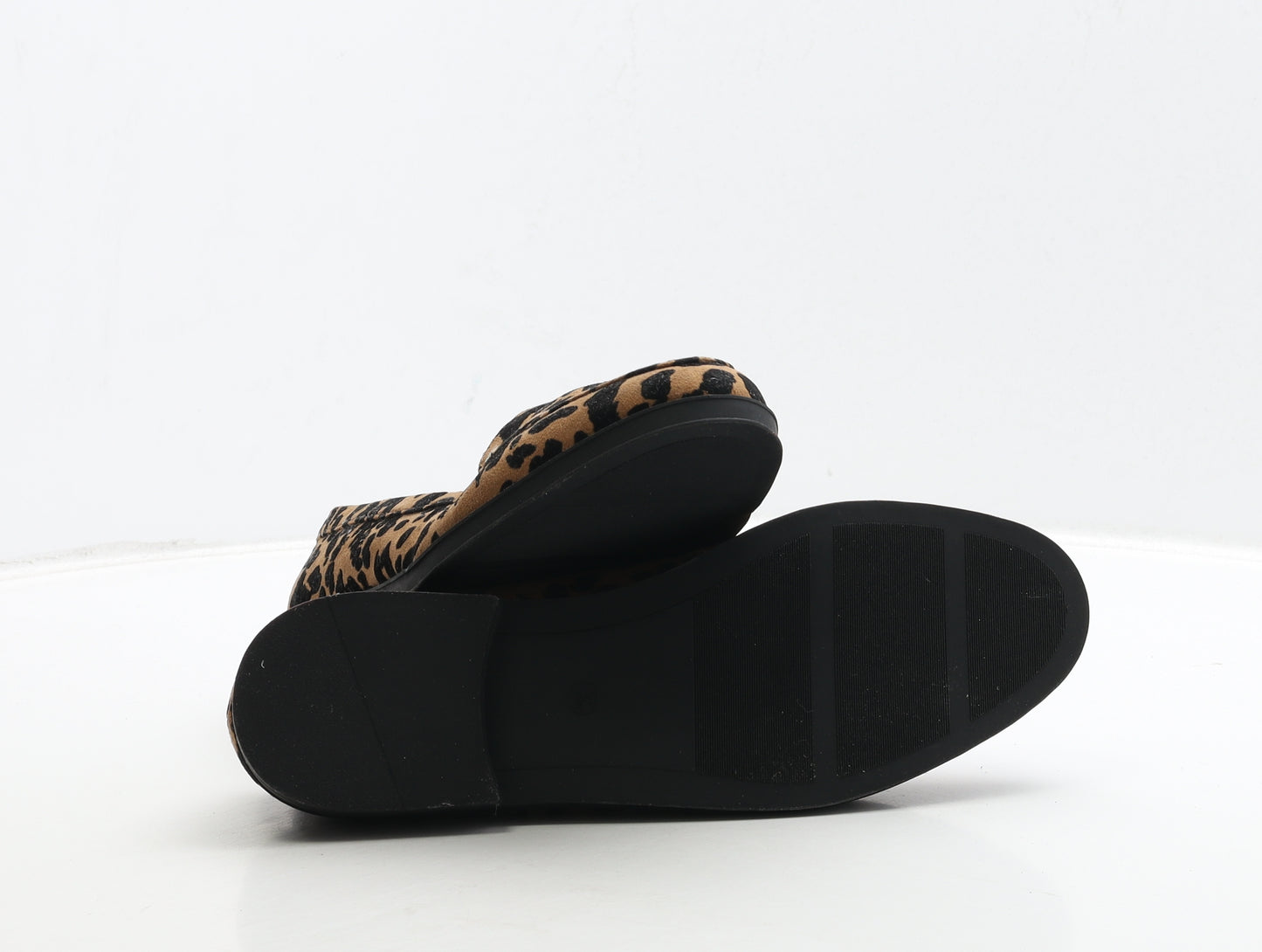 Peacocks Womens Brown Animal Print Suede Loafer Flat UK 7 40