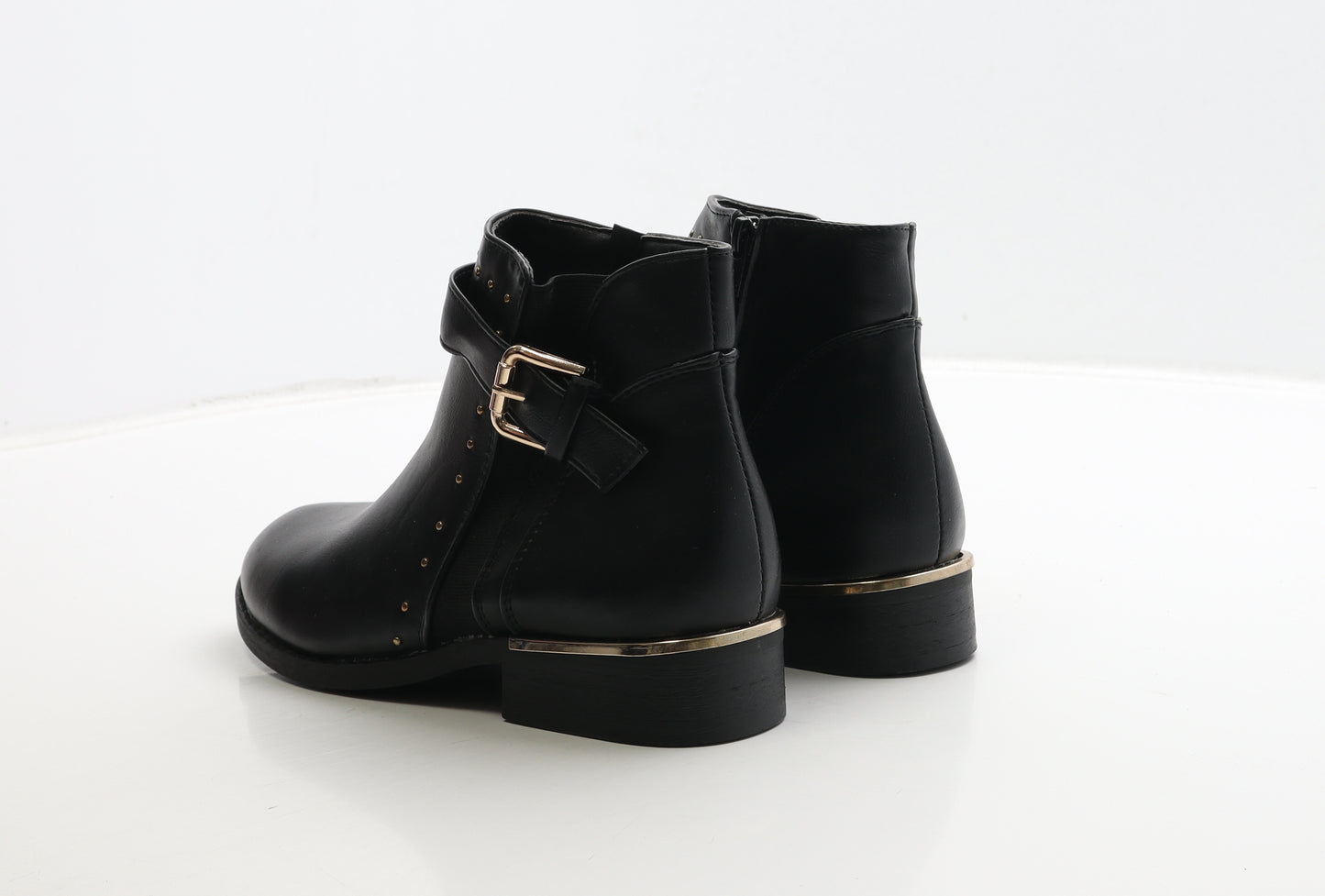 Topway Womens Black Leather Bootie Boot UK 4 37