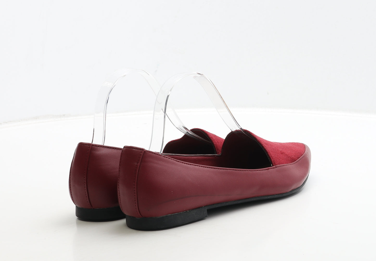 Preworn Womens Red Leather Flat UK 6.5 40