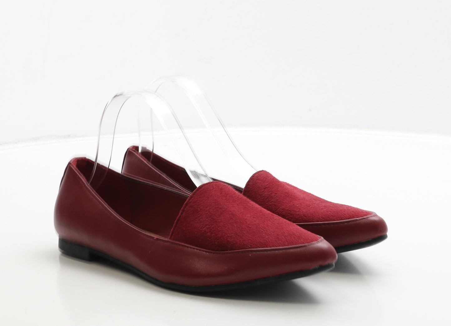 Preworn Womens Red Leather Flat UK 6.5 40