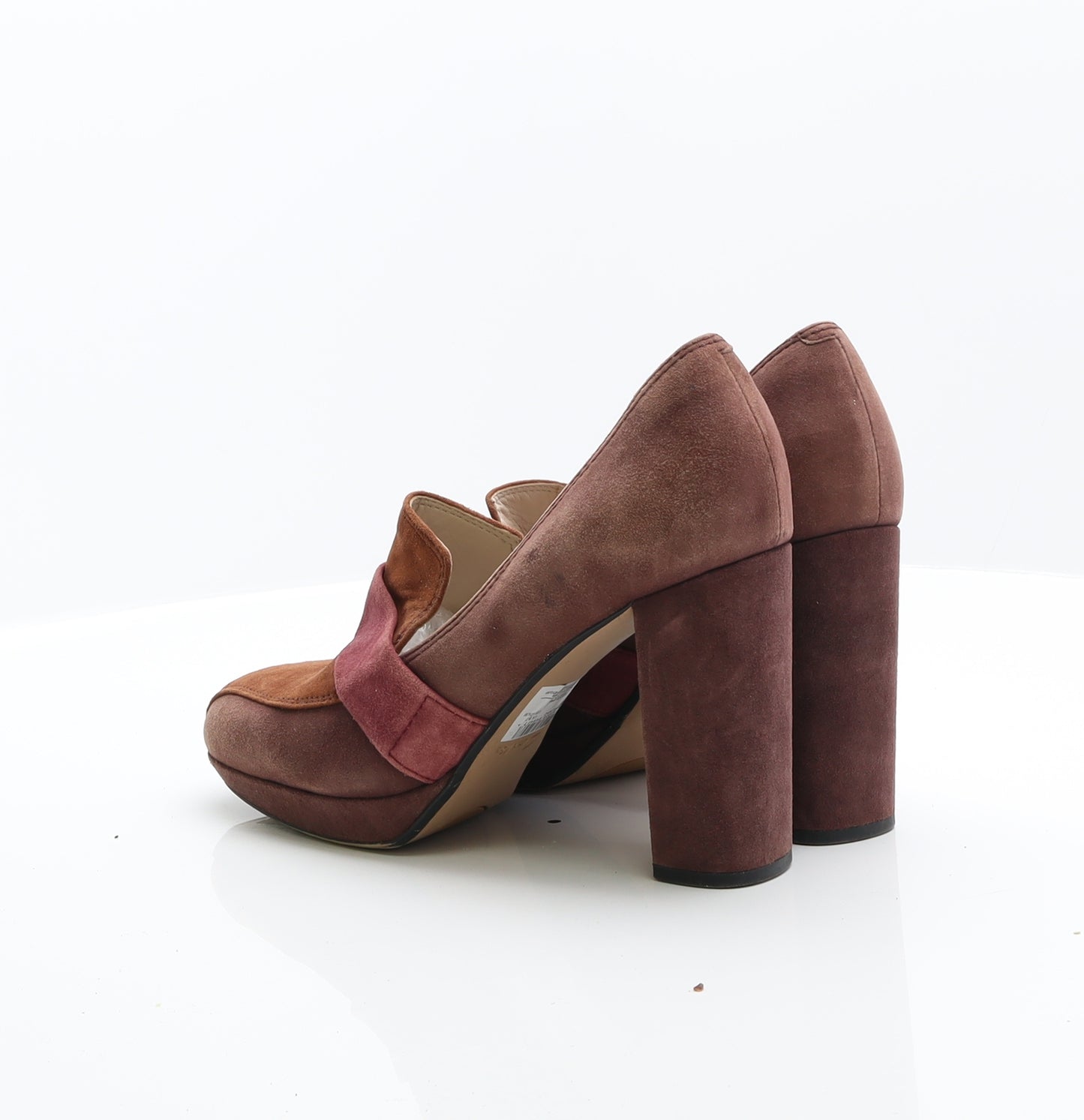 Clarks Womens Brown Colourblock Suede Platform Heel UK 8 US 10.5