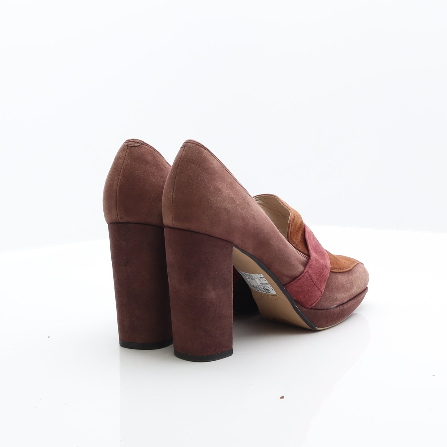 Clarks Womens Brown Colourblock Suede Platform Heel UK 8 US 10.5