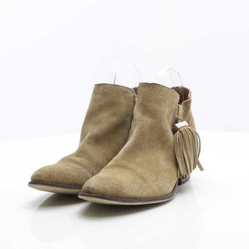 River Island Womens Green Suede Chelsea Boot UK 8