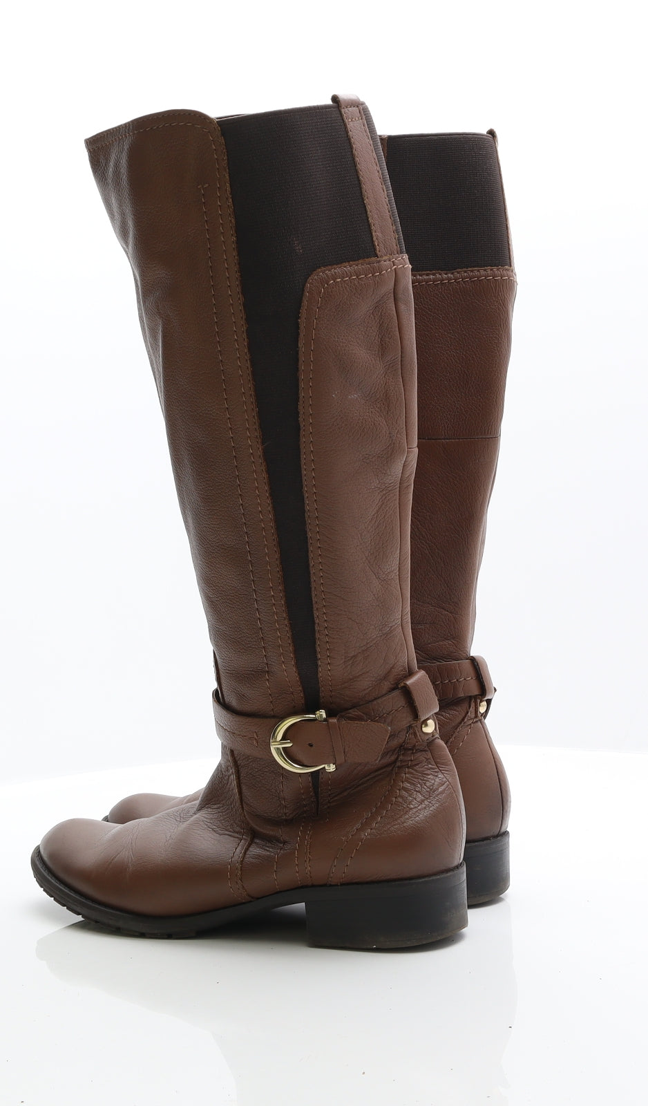 George Womens Brown Leather Cowboy Boot UK 6
