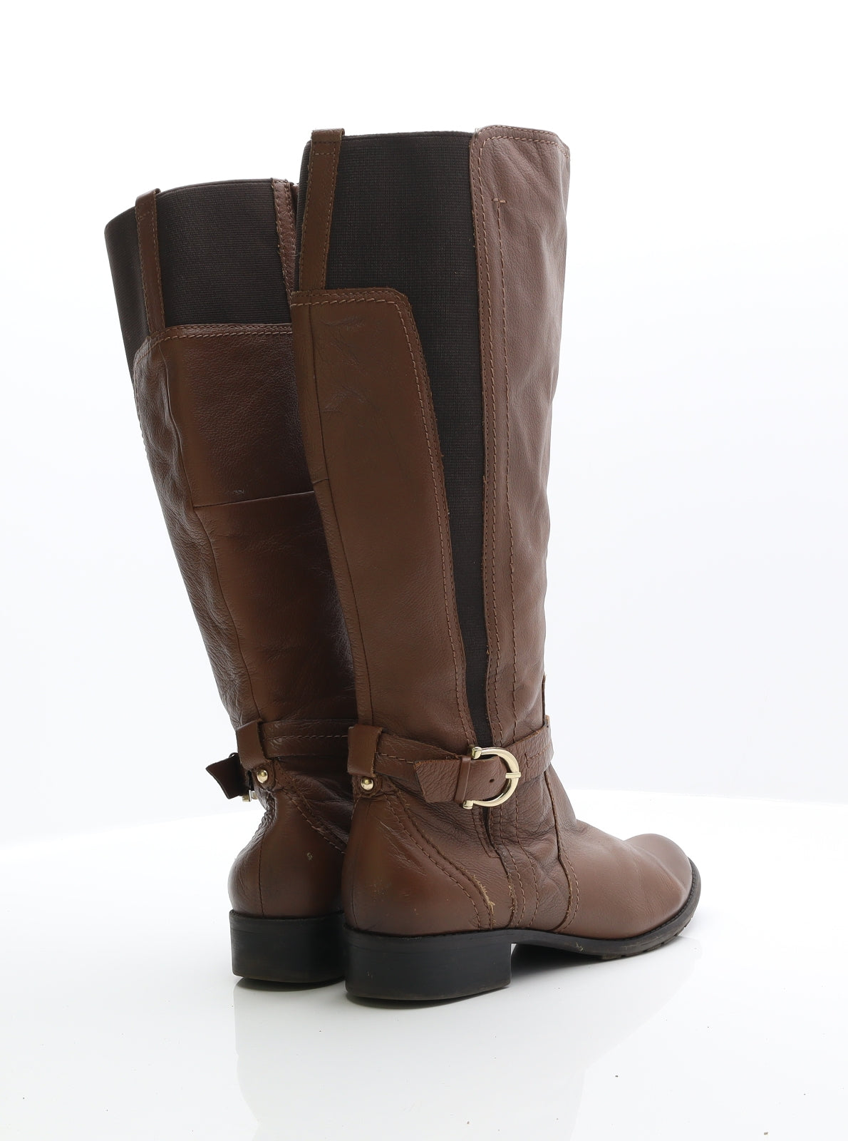 George Womens Brown Leather Cowboy Boot UK 6
