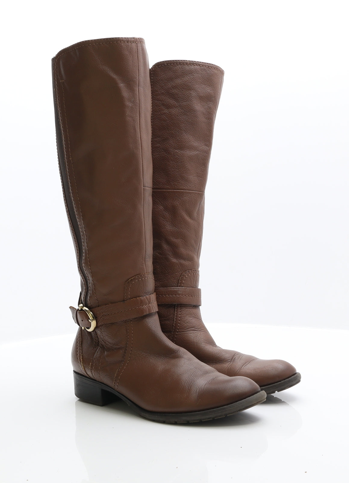 George Womens Brown Leather Cowboy Boot UK 6