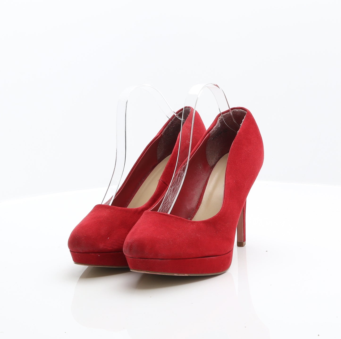 New Look Womens Red Suede Court Heel UK 8 42